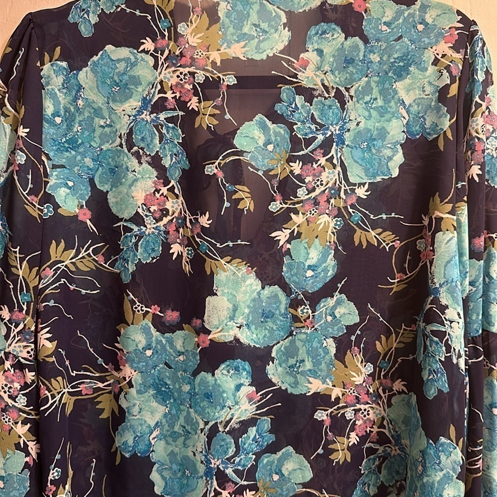 Red Lolly sheer long sleeve floral blouse - Picture 8 of 8